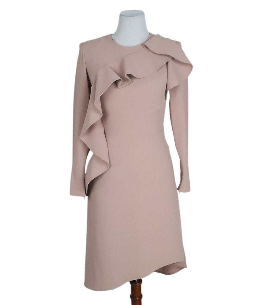 Elie Saab Nude Ruffle Detail Dress sz 2 - Michael's Consignment NYC