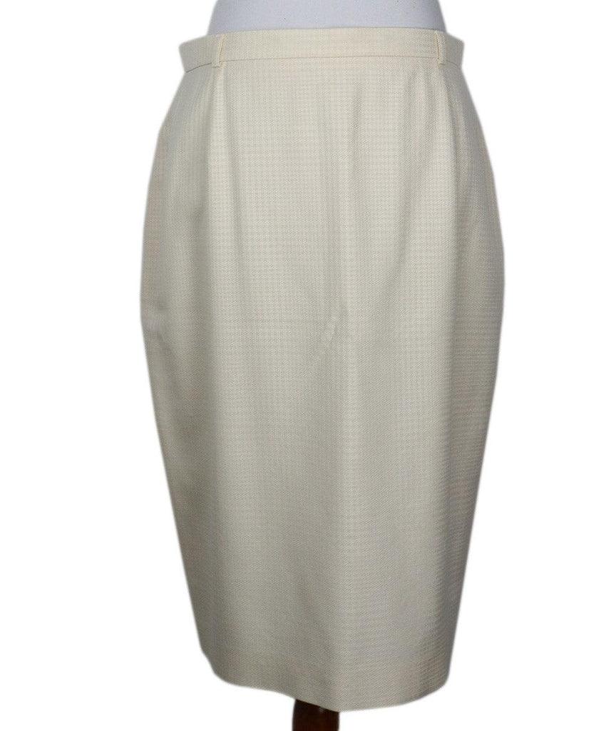 Escada Vintage Cream & White Houndstooth Skirt sz 8 - Michael's Consignment NYC