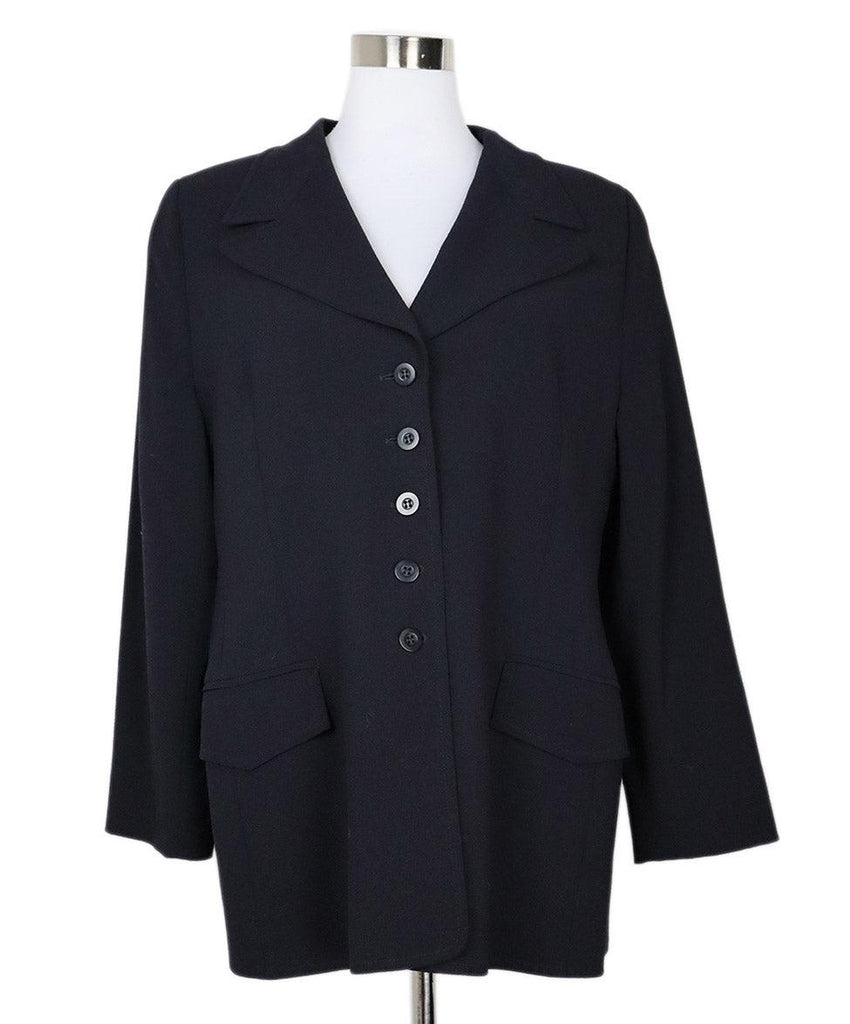 Escada Vintage Navy Wool Blazer sz 10 - Michael's Consignment NYC