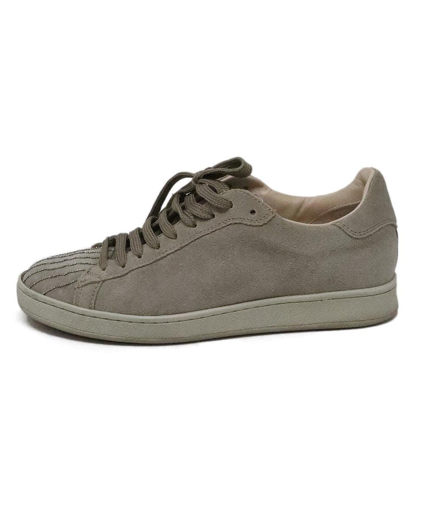 Fabiana Filippi Taupe Suede Beaded Sneakers sz 6 - Michael's Consignment NYC