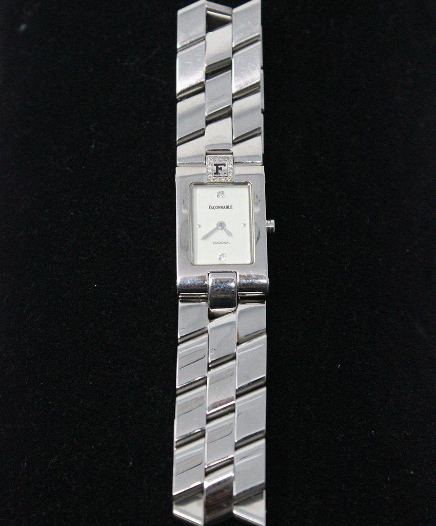 Faconnable Stainless Steel Watch w/ Diamonds - Michael's Consignment NYC