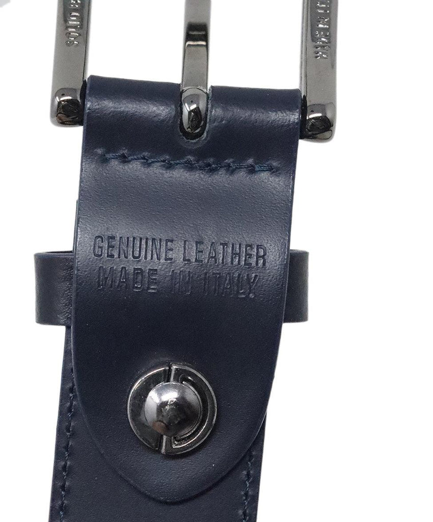 Faure Le Page Navy Leather Belt - Michael's Consignment NYC