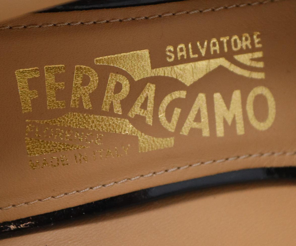 Ferragamo Black Patent Leather Heels sz US 8.5 - Michael's Consignment NYC