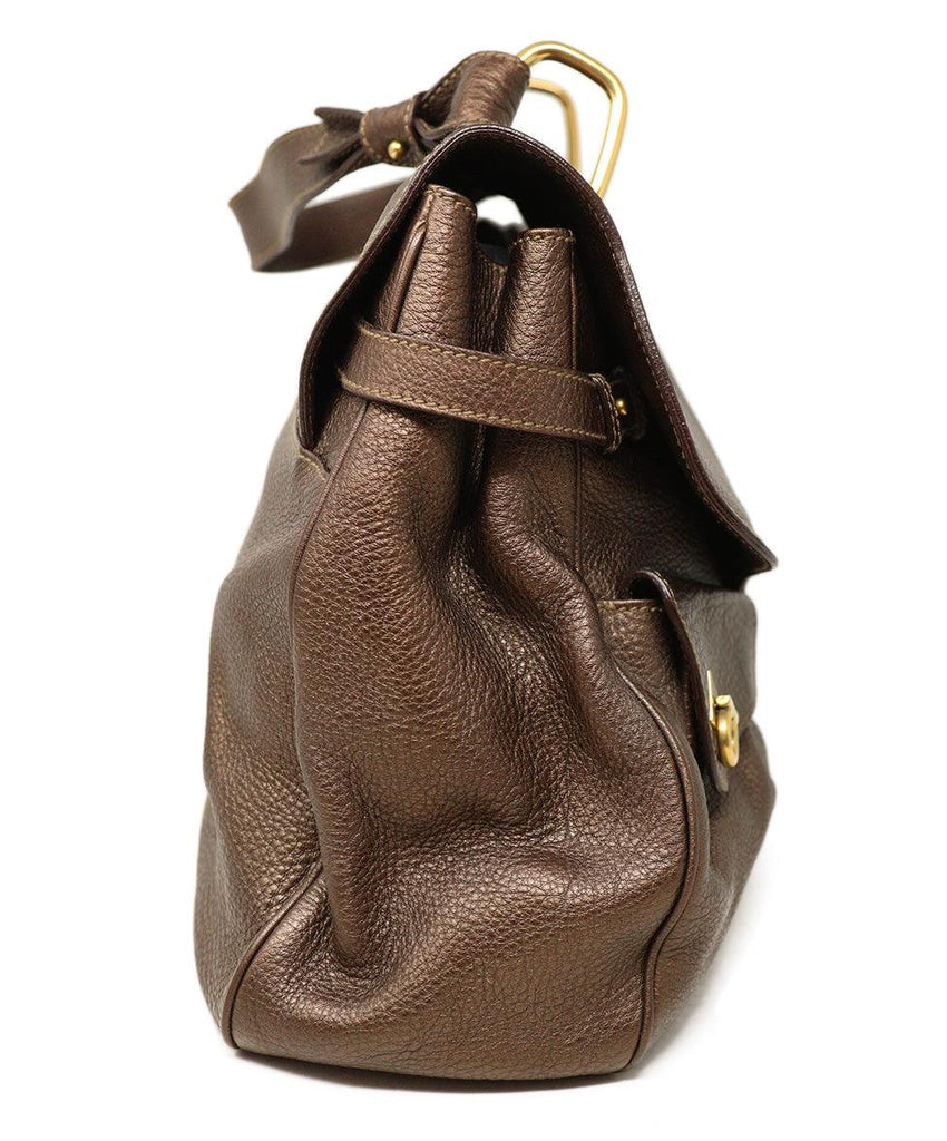 Ferragamo Bronze Leather Handbag - Michael's Consignment NYC