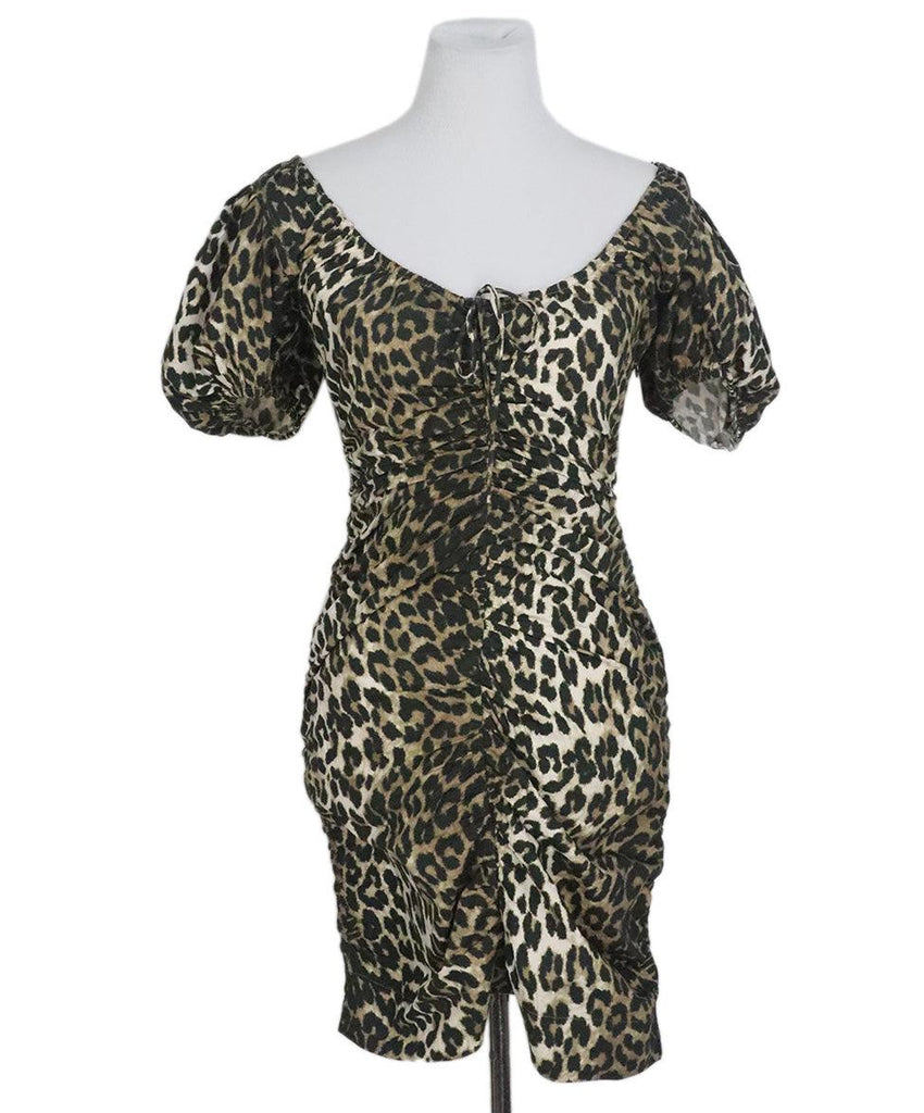 Ganni Animal Print Cotton Dress sz 2 - Michael's Consignment NYC