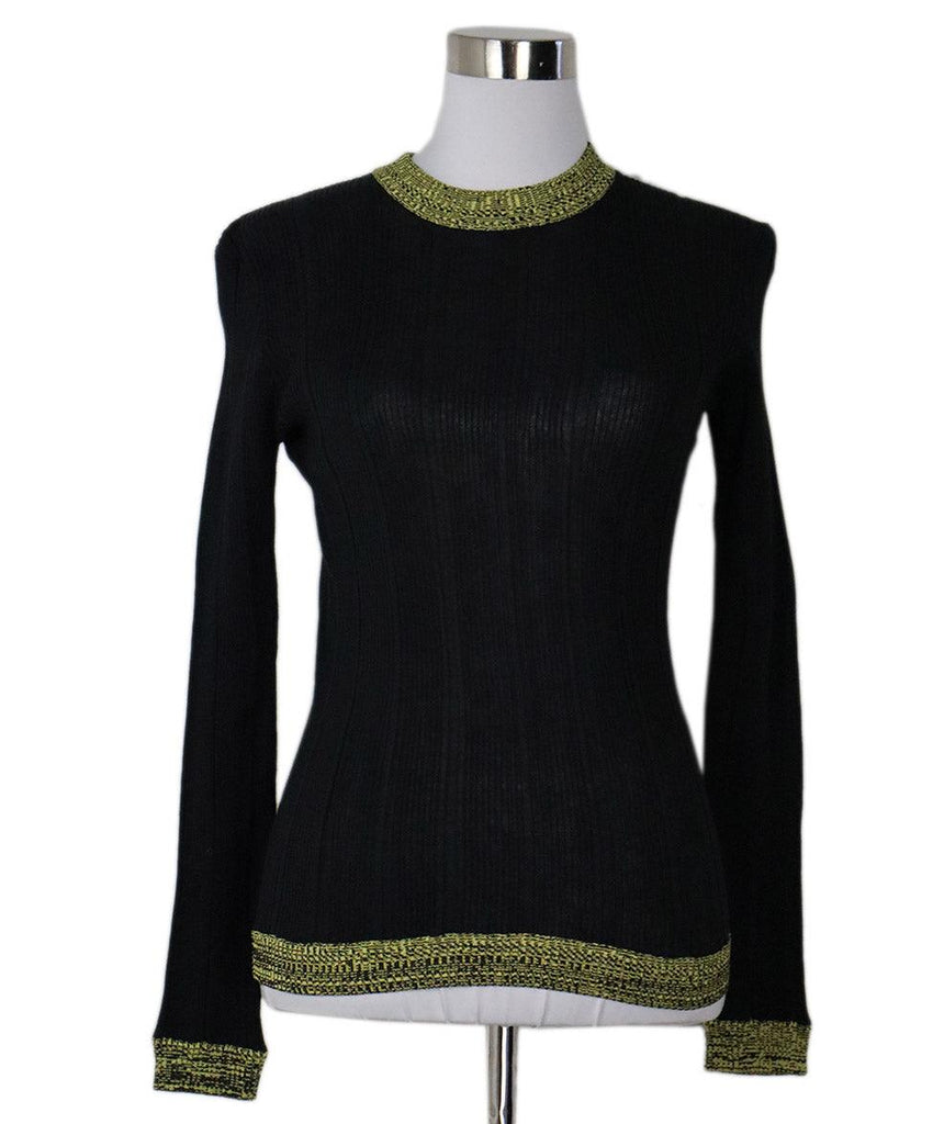 Ganni Black & Yellow Wool Sweater sz 2 - Michael's Consignment NYC