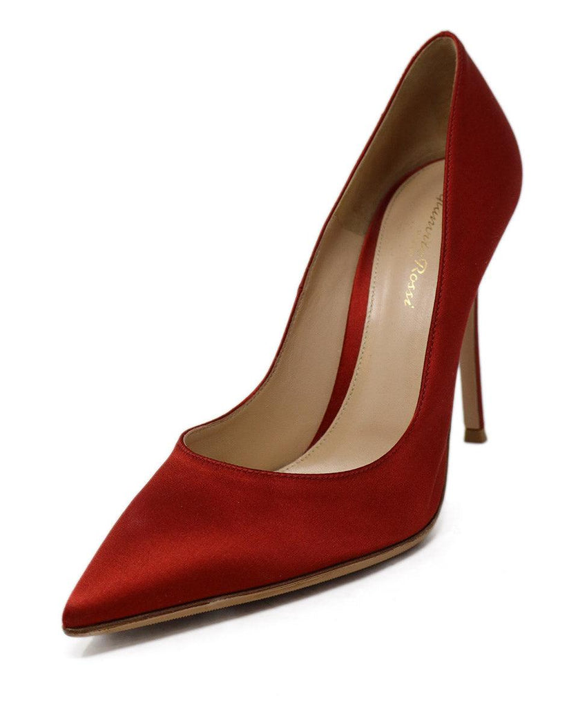 Gianvito Rossi Red Satin Heels sz 10 - Michael's Consignment NYC