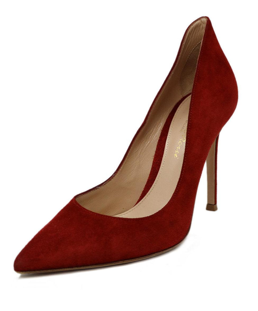 Gianvito Rossi Red Suede Heels sz 5 - Michael's Consignment NYC