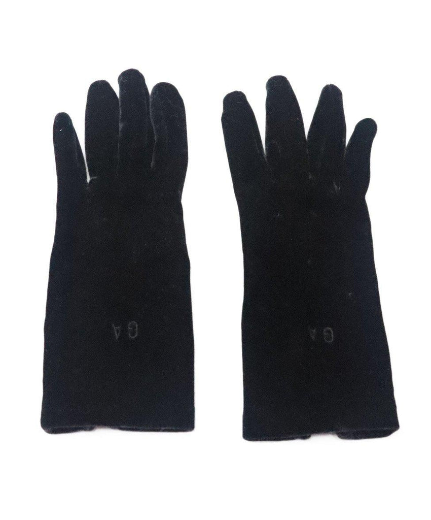 Giorgio Armani Black Velvet Gloves sz 6.5 - Michael's Consignment NYC