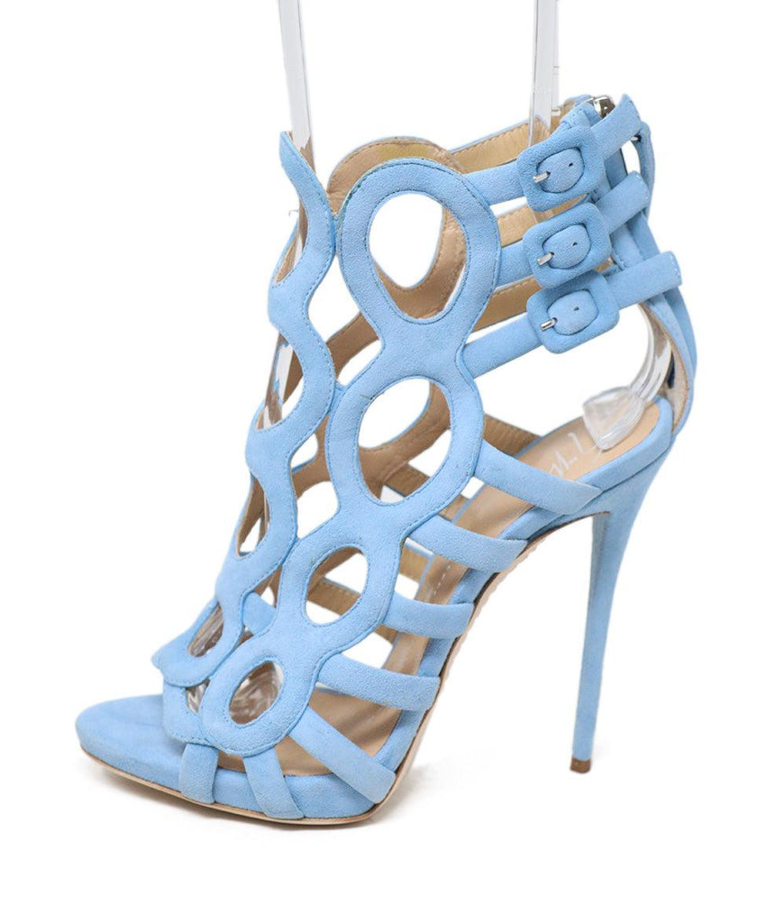 Giuseppe Zanotti Blue Pale Suede Heels Sz 36.5 - Michael's Consignment NYC