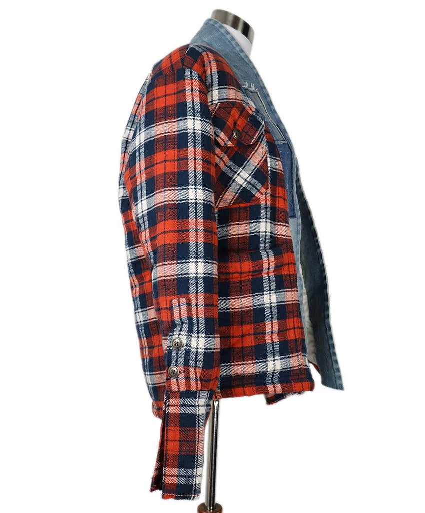 Greg Lauren Red & Blue Flannel Jacket sz 2 - Michael's Consignment NYC