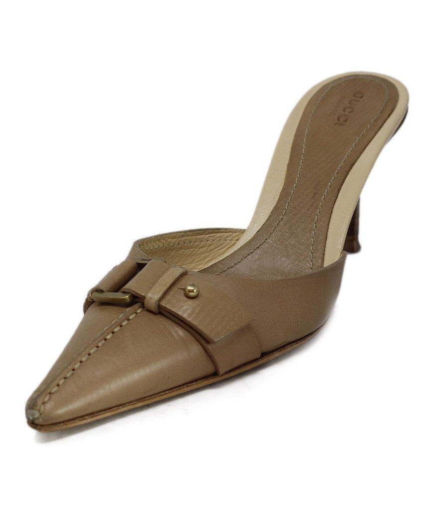 Gucci Vintage Beige Leather Heels sz 7 - Michael's Consignment NYC