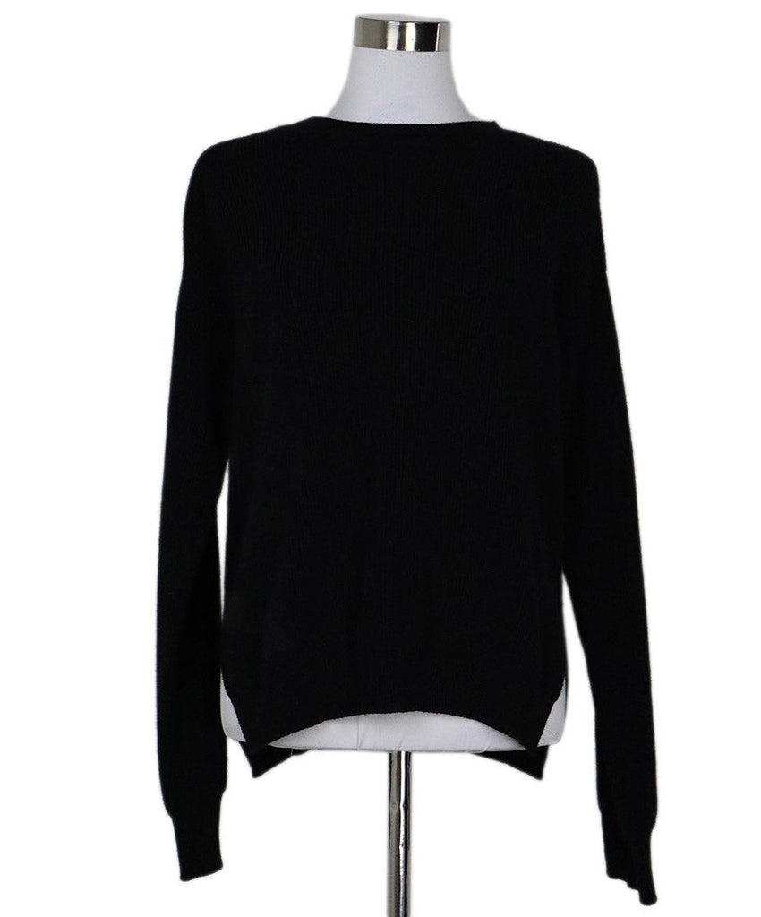 Helmut Lang Black Cashmere Sweater w/ Button Trim sz 4 - Michael's Consignment NYC