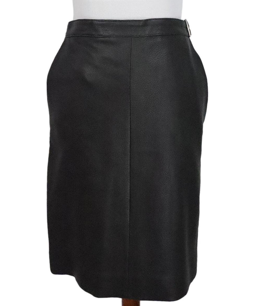 Hermes Black Leather Skirt sz 4 - Michael's Consignment NYC