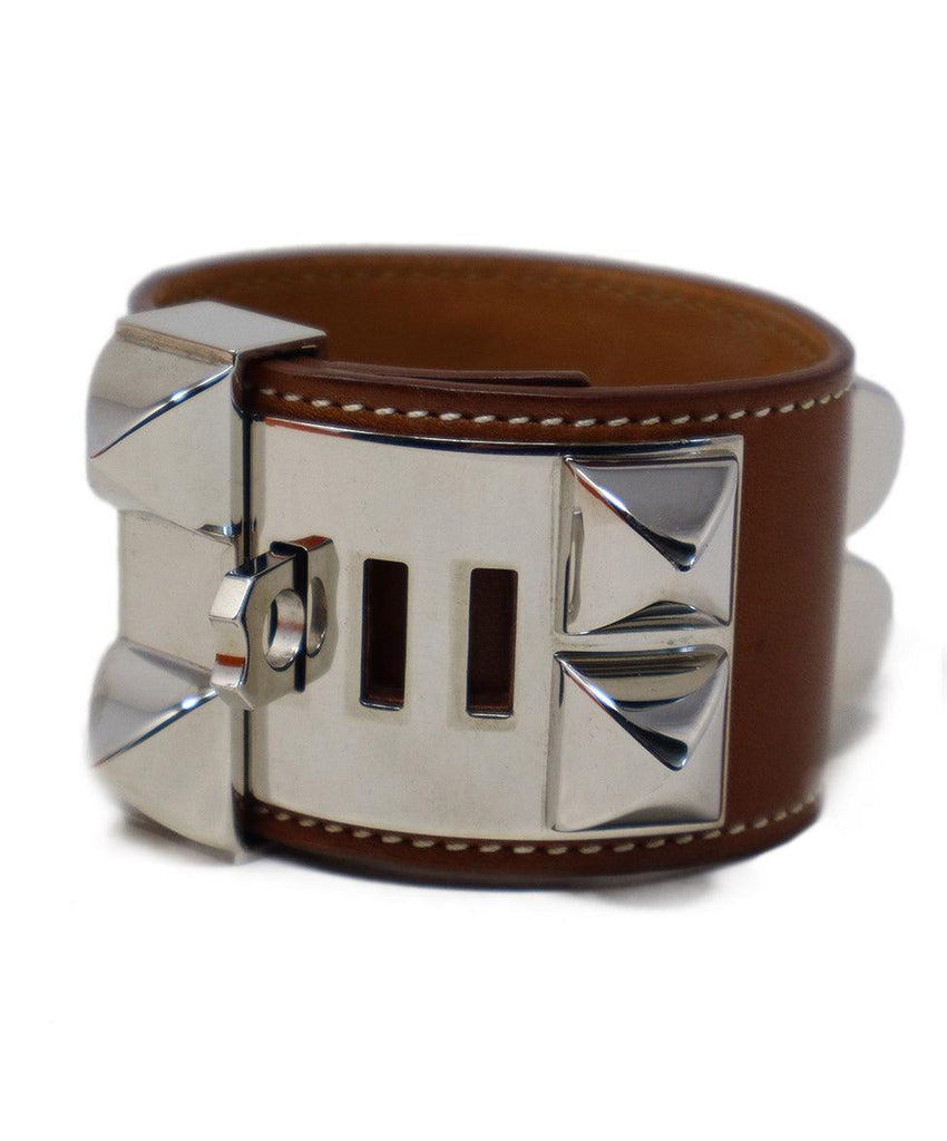Hermes Brown Leather Collier de Chien Bracelet - Michael's Consignment NYC