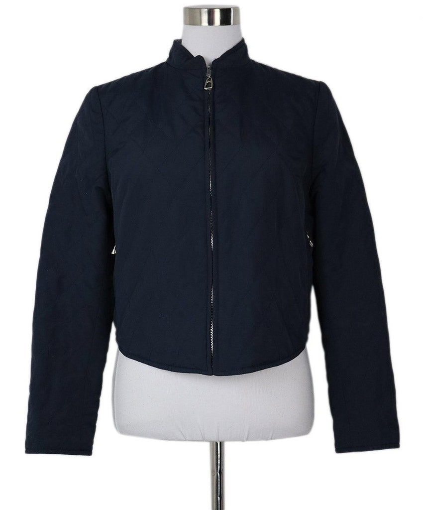 Hermes Navy & Grey Reversible Jacket sz 6 - Michael's Consignment NYC