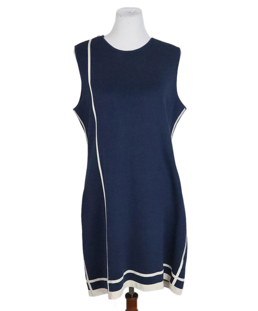 Hermes Navy & White Dress sz 10 - Michael's Consignment NYC