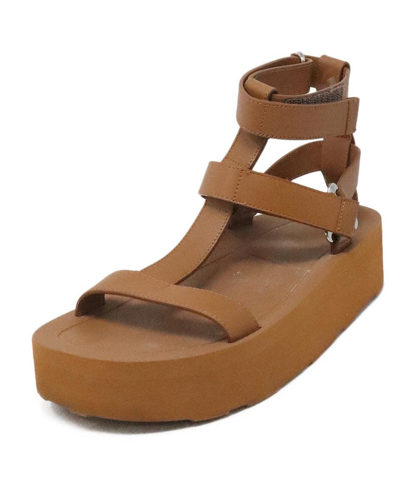 Hermes Tan Leather Enid Sandals sz 6 - Michael's Consignment NYC