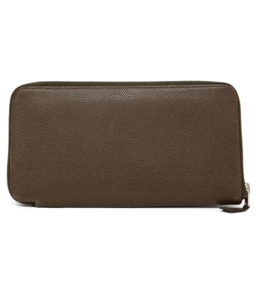 Hermes Taupe Leather Zip Around Wallet - Michael's Consignment NYC