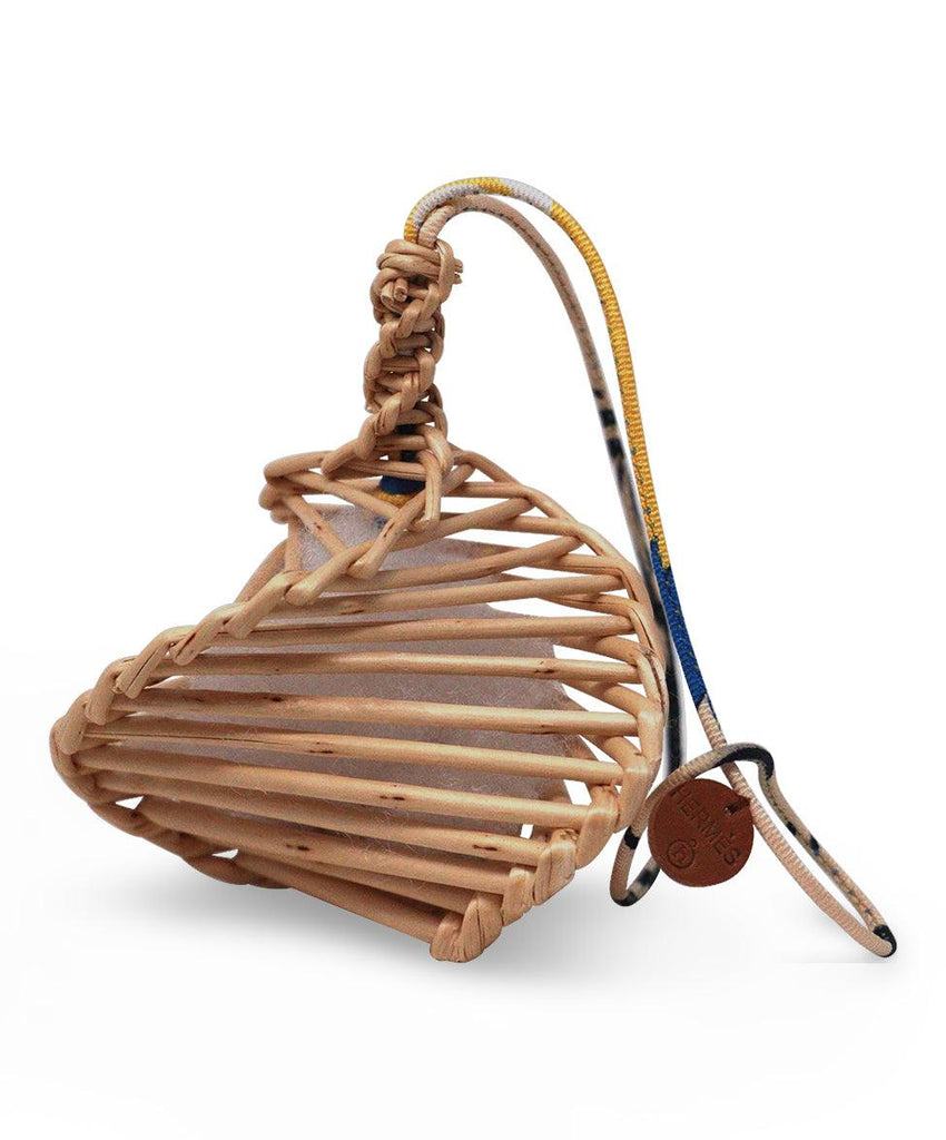 Hermes Wicker & Silk Bag Accessory - Michael's Consignment NYC