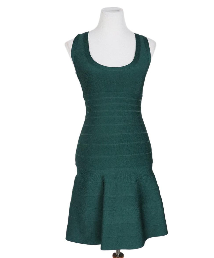 Herve Leger Green Rayon Nylon Dress sz 4 - Michael's Consignment NYC