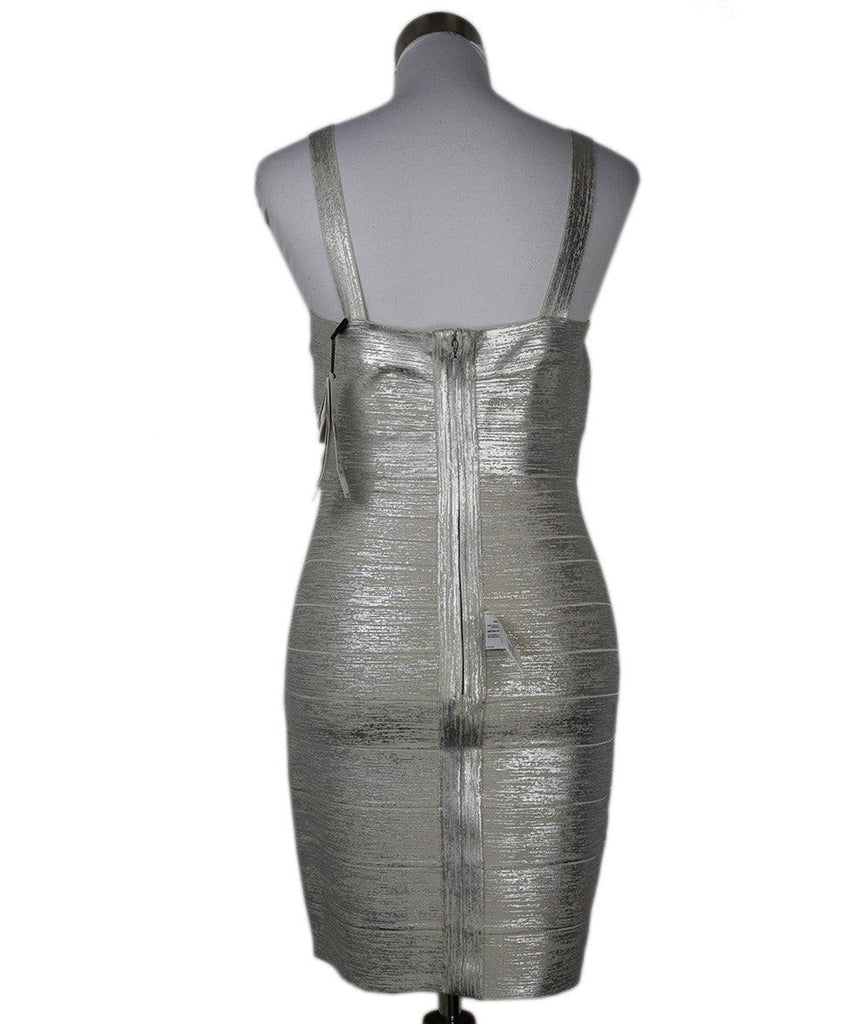 Herve Leger Silver Spandex Dress sz 8 - Michael's Consignment NYC