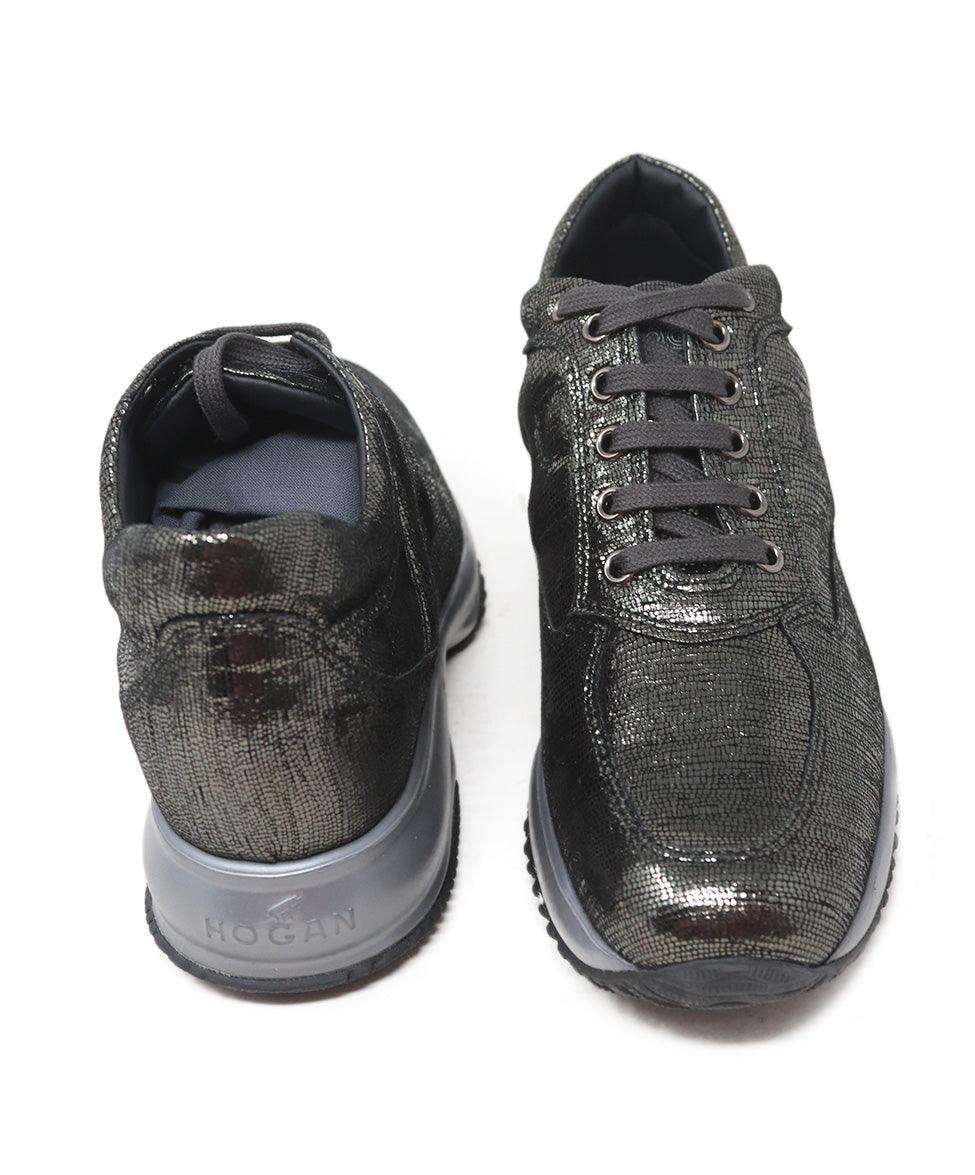 Hogan Black Lurex Suede Sneakers sz 36.5 Michael s Consignment NYC