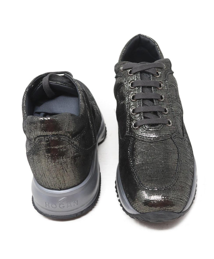 Hogan Black Lurex Suede Sneakers sz 36.5 - Michael's Consignment NYC