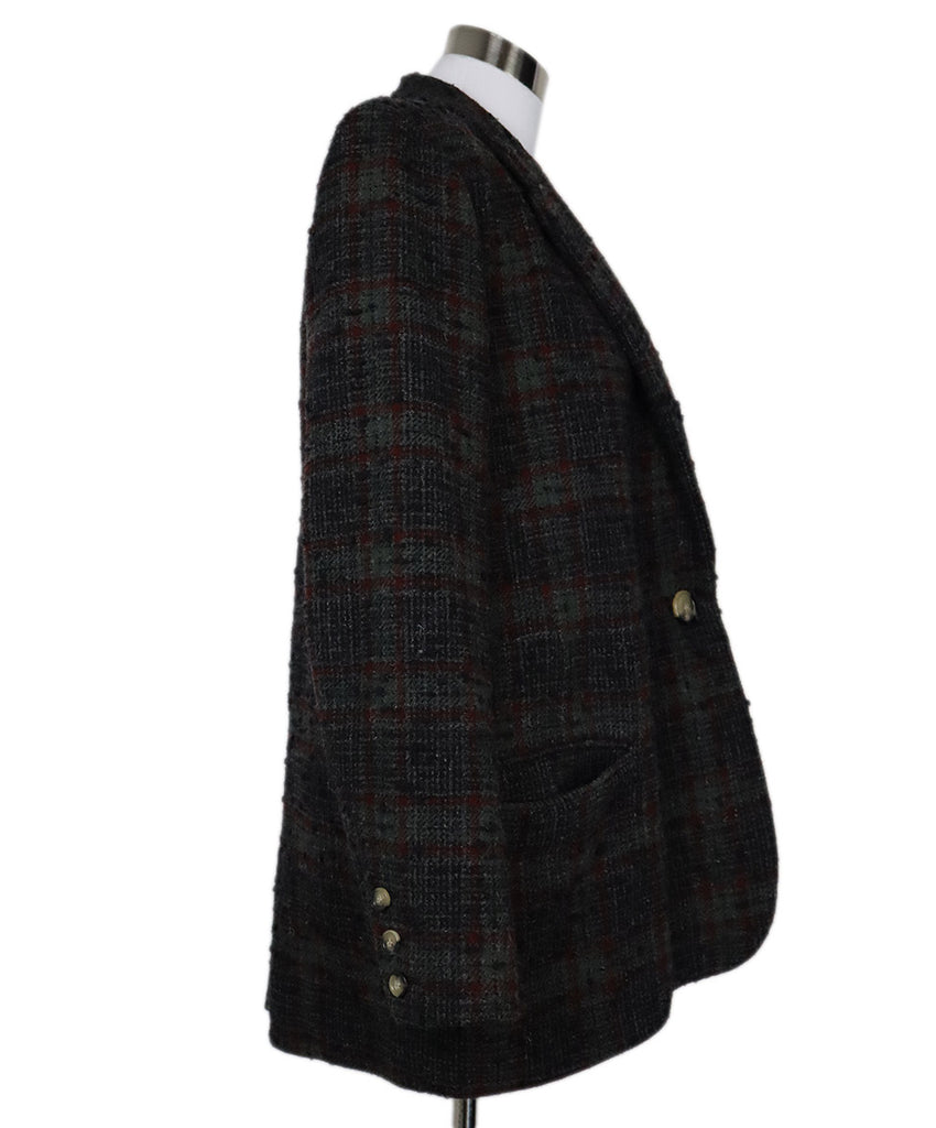 Isabel Marant Green Red & Grey Plaid Wool Blazer sz 4 - Michael's Consignment NYC