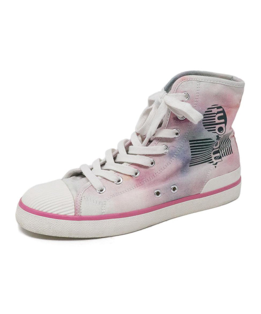 Isabel Marant White & Pink Canvas High Top Sneakers Sz US 8 - Michael's Consignment NYC
