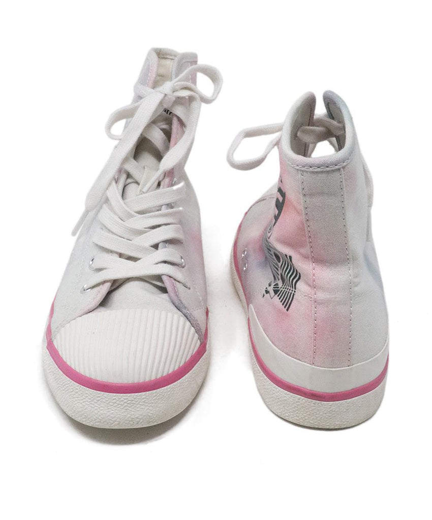 Isabel Marant White & Pink Canvas High Top Sneakers Sz US 8 - Michael's Consignment NYC