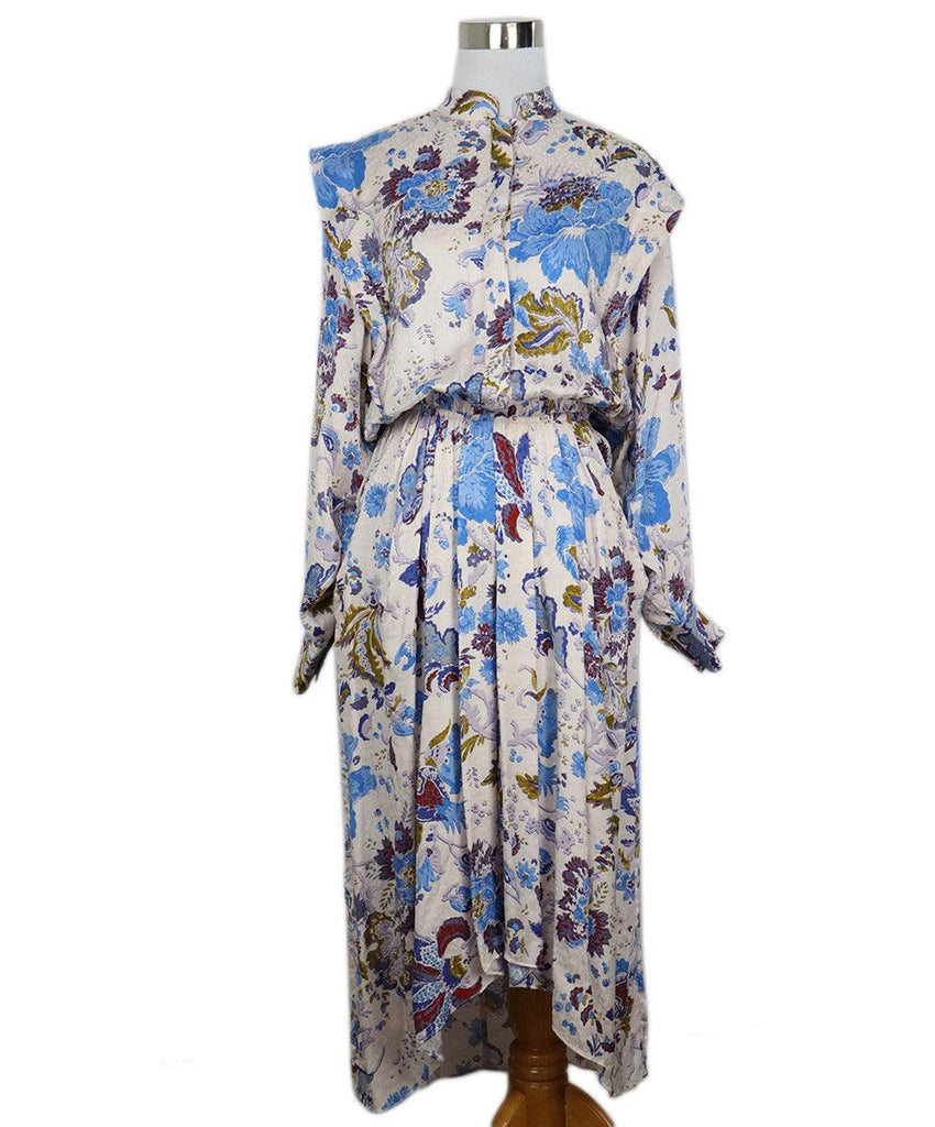 Isabel Marant White Blue & Red Floral Cotton Dress sz 2 - Michael's Consignment NYC