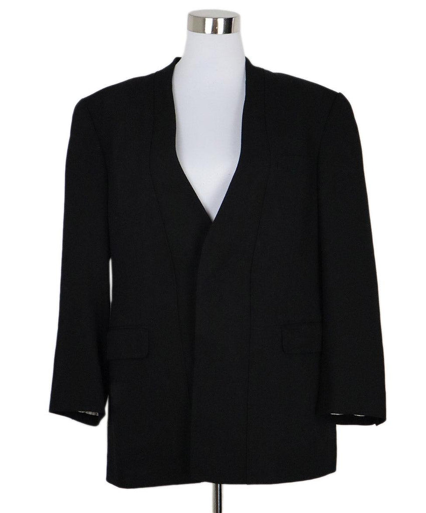 Issey Miyake Black Wool Jacket sz 14 - Michael's Consignment NYC