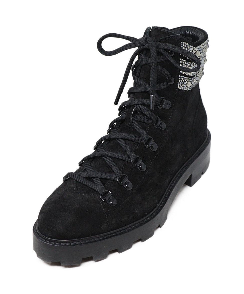 Jimmy Choo Black Suede Crystal Trim Booties sz 39 - Michael's Consignment NYC