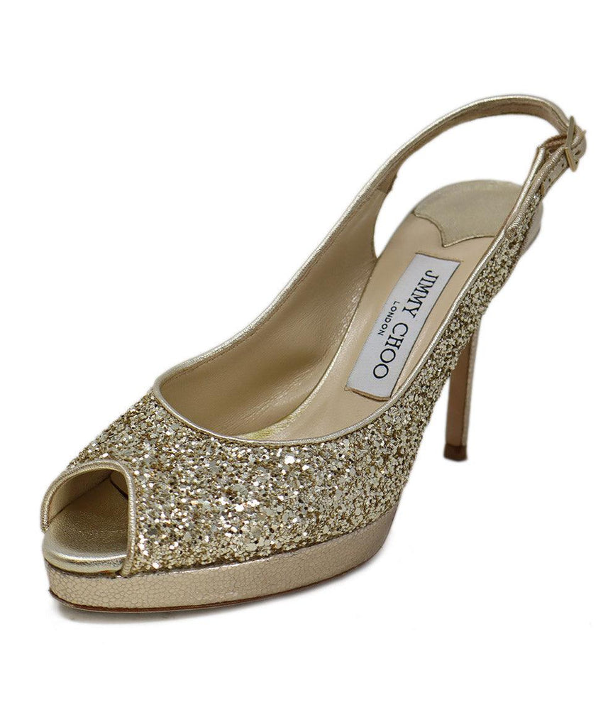 Jimmy Choo Gold Sequin Heels sz 6.5 - Michael's Consignment NYC