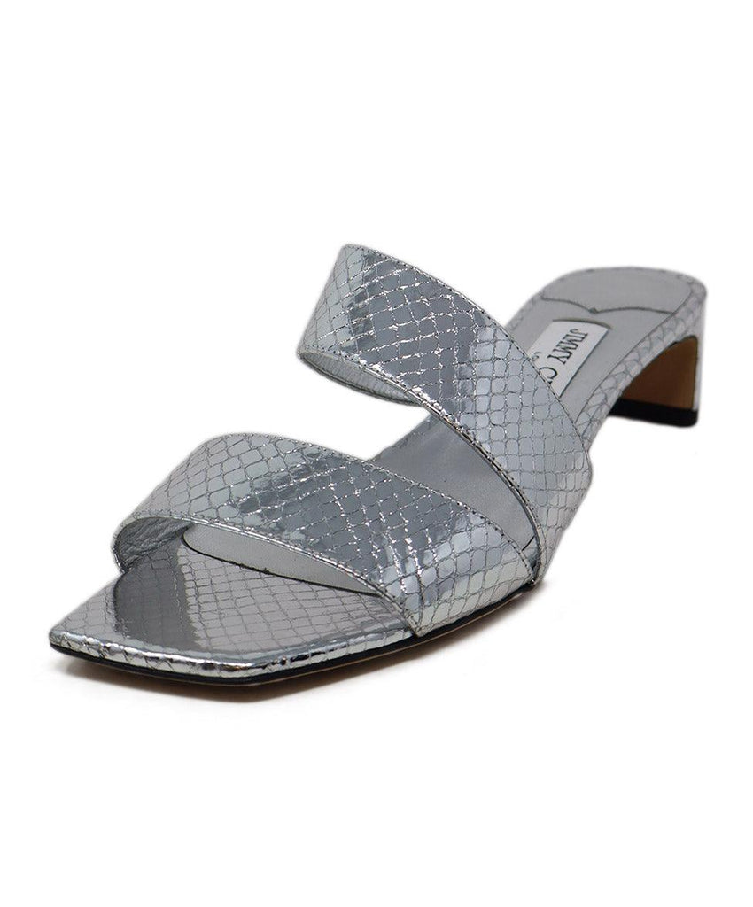 Jimmy Choo Metallic Silver Leather Sandals sz 8.5 - Michael's Consignment NYC