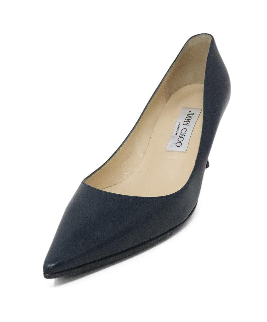 Jimmy Choo Navy Blue Leather Heels sz 8.5 - Michael's Consignment NYC