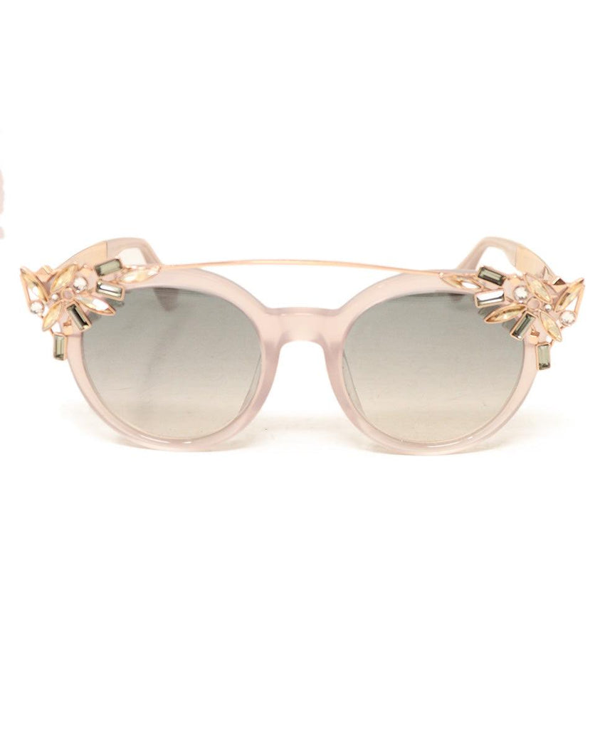 Jimmy Choo Pink Sunglasses w/ Detachable Rhinestone Trim - Michael's Consignment NYC