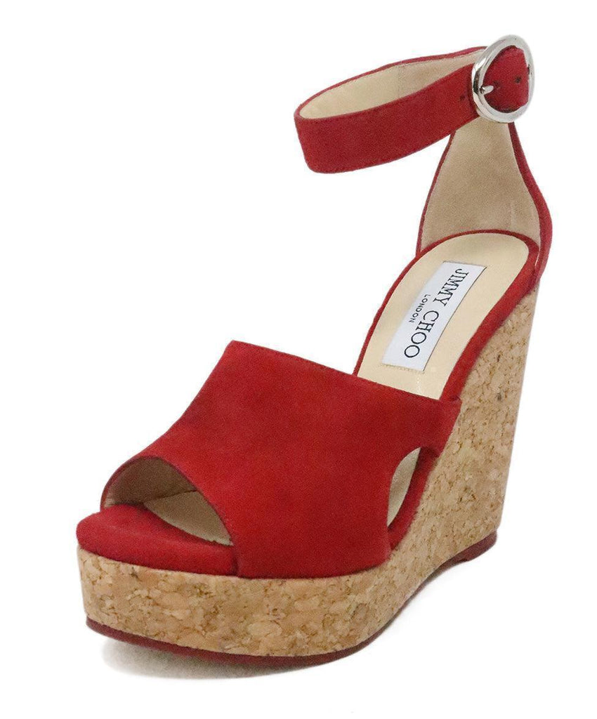 Jimmy Choo Red Suede Wedges sz 6.5 - Michael's Consignment NYC