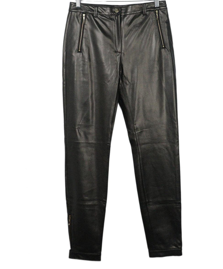 Justcavalli Pewter Metallic Trim Pants sz 12 - Michael's Consignment NYC