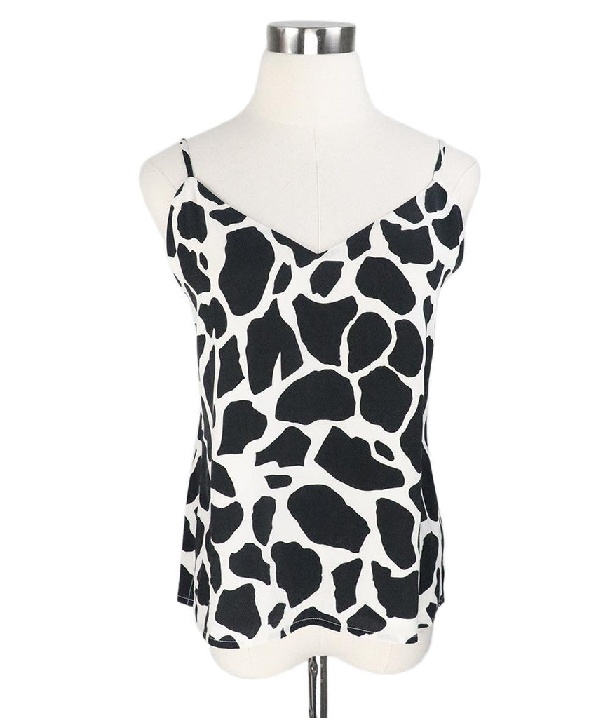 L'Agence Black & White Print Silk Top sz 2 - Michael's Consignment NYC