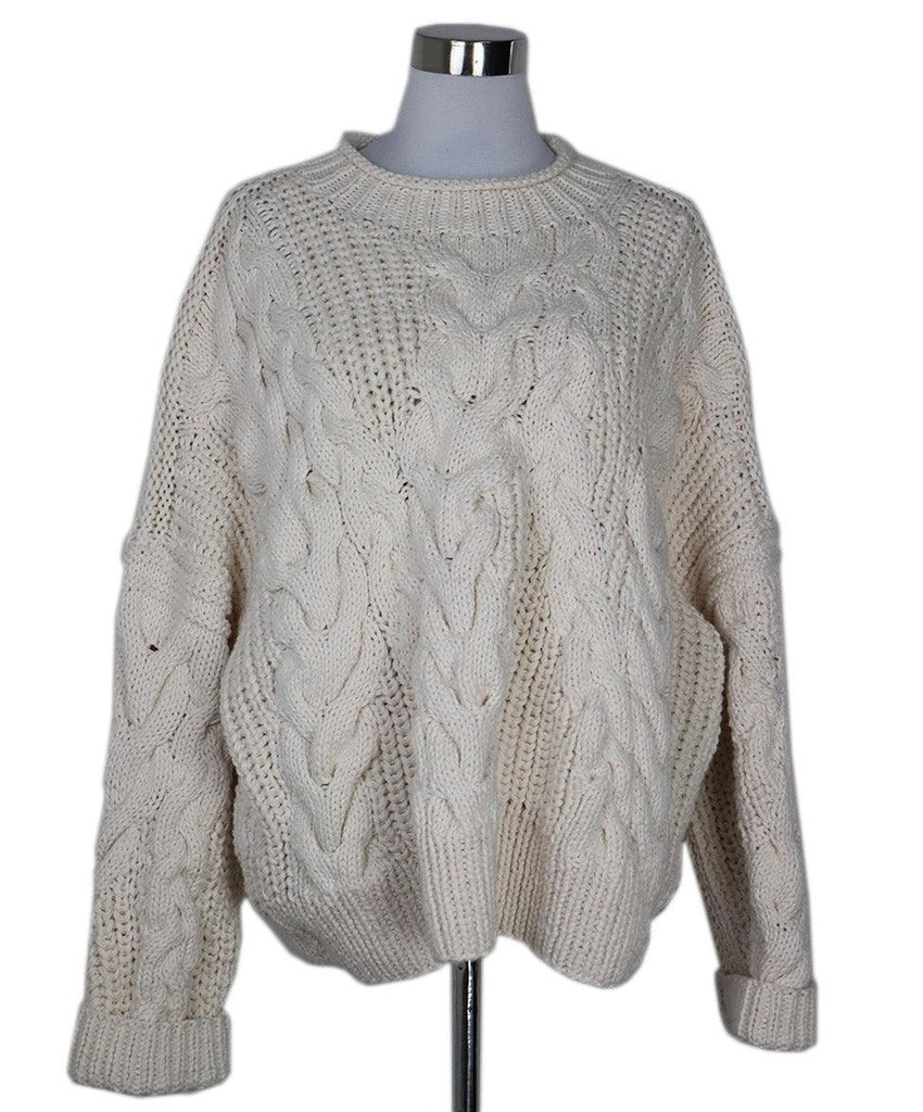 La Ligne Ivory Chunky Cableknit Sweater sz 12 - Michael's Consignment NYC