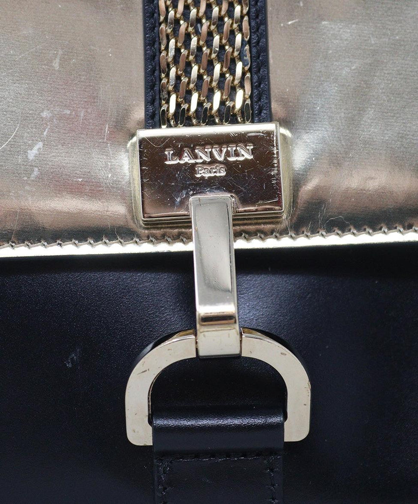 Lanvin Black & Gold Leather Crossbody - Michael's Consignment NYC