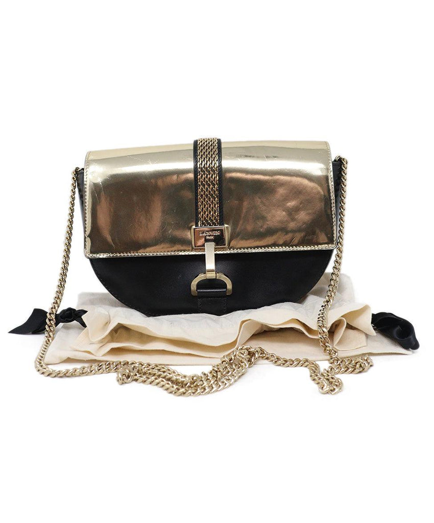 Lanvin Black & Gold Leather Crossbody - Michael's Consignment NYC