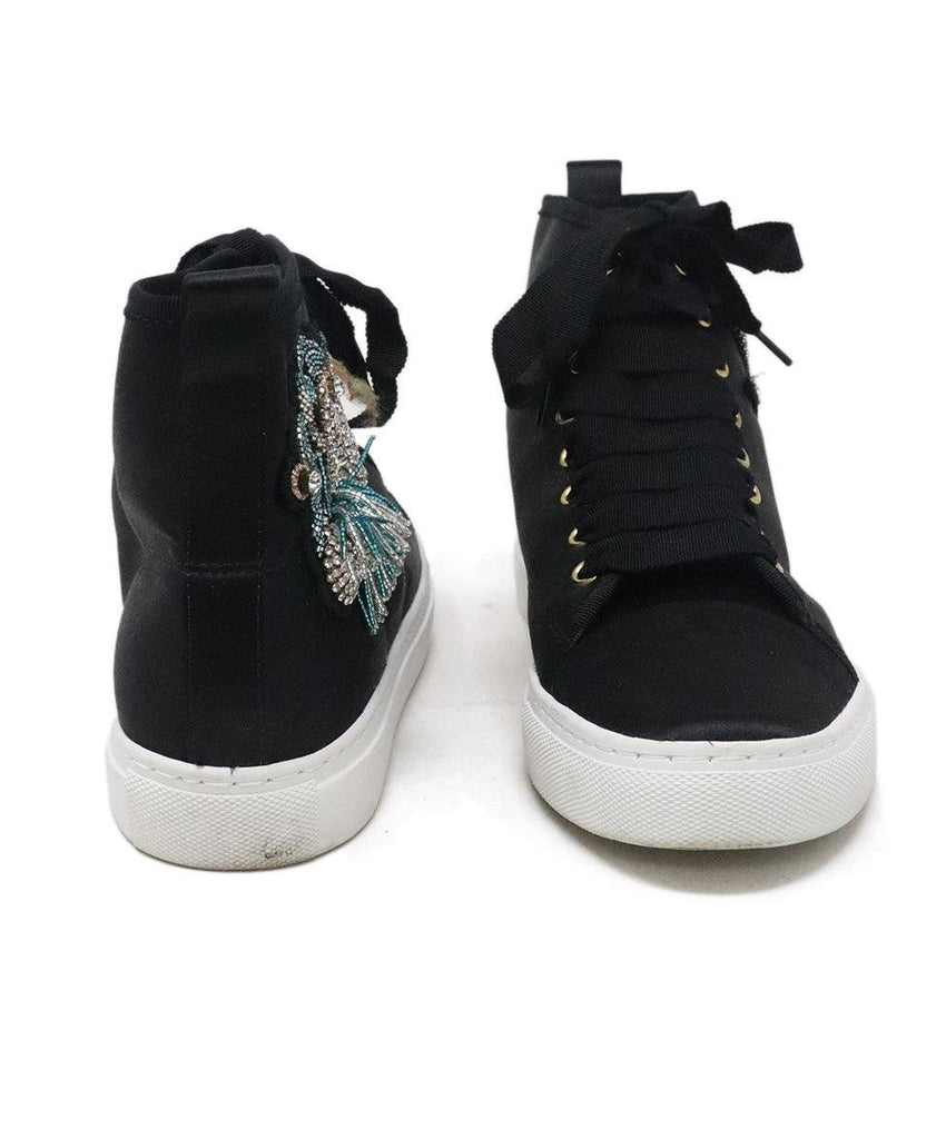 Lanvin Black Satin Sneakers w/ Rhinestones sz 6 - Michael's Consignment NYC