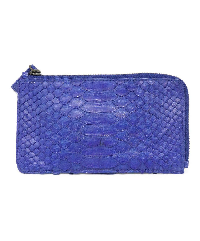 Ling Wu Blue Python Leather Wallet - Michael's Consignment NYC