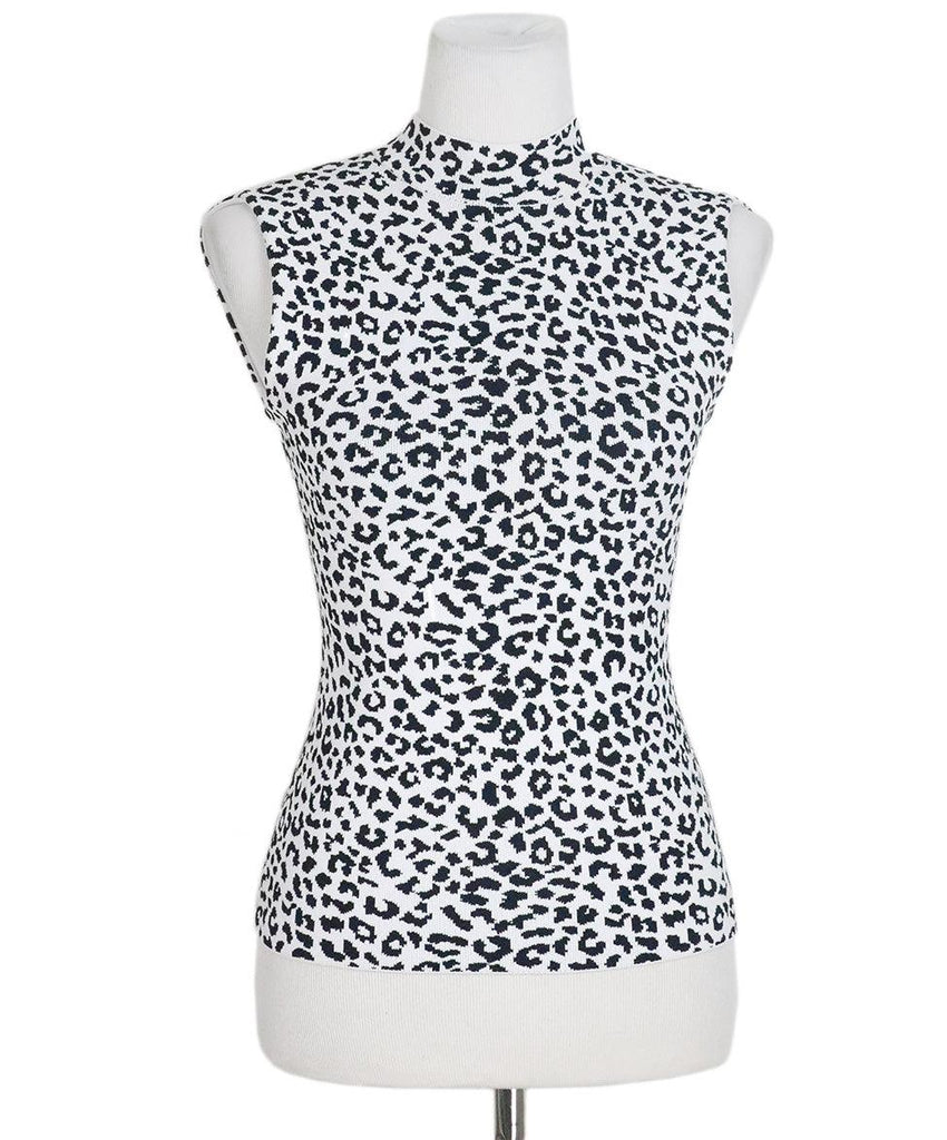 Lippes Black & White Animal Print Top sz 4 - Michael's Consignment NYC