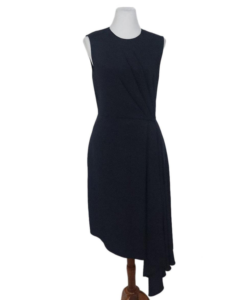 Lippes Navy Blue Silk Dress sz 8 - Michael's Consignment NYC