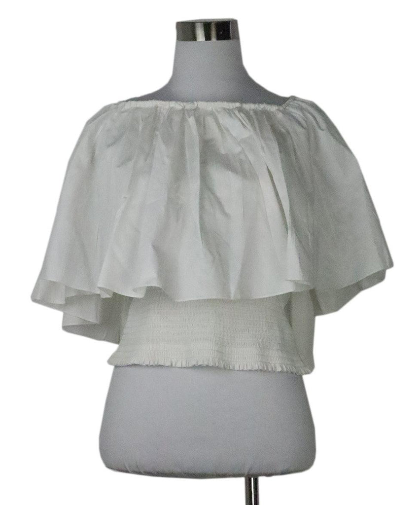 Lippes White Cotton Blouse sz 8 - Michael's Consignment NYC