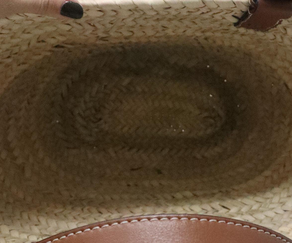Loewe Straw Basket Bag w/ Brown Leather Straps - Michael's Consignment NYC